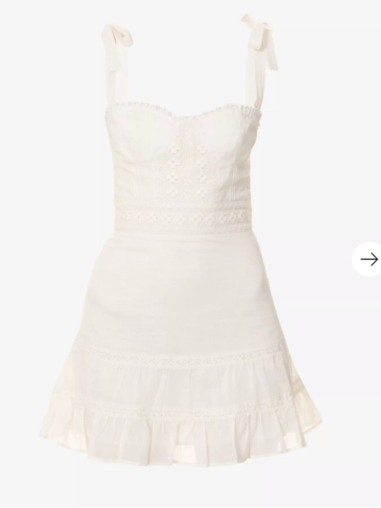 Reformation Dresses & Skirts - Reformation White Tie-Shoulder Eyelet Mini Dress